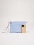 Crocodile Embossed Chain Square Bag With Wristlet