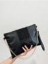 Crocodile Embossed Chain Square Bag