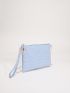 Crocodile Embossed Chain Square Bag With Wristlet
