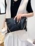 Crocodile Embossed Chain Square Bag
