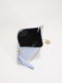 Crocodile Embossed Chain Square Bag With Wristlet
