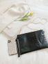 Crocodile Embossed Chain Square Bag