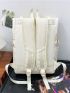 Letter Graphic Buckle Decor Classic Backpack