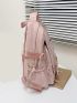 Letter Patch & Buckle Decor Functional Backpack