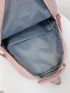 Letter Patch & Buckle Decor Functional Backpack