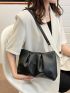 Litchi Embossed Ruched Bag