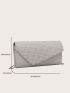Rhinestone Decor Flap Chain Square Bag