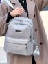 Minimalist Metal Decor Functional Backpack