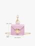 Mini Stitch Detail Metal Lock Design Neck Pouch