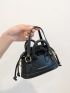 Mini Letter Graphic Drawstring Design Dome Bag
