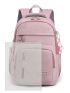 Letter Patch Decor Functional Backpack With Bag Charm