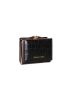 Letter Detail Crocodile Embossed Small Wallet