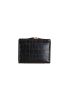 Letter Detail Crocodile Embossed Small Wallet