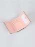Letter Detail Crocodile Embossed Small Wallet
