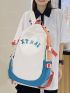 Colorblock Letter Graphic Functional Backpack