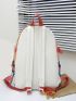 Colorblock Letter Graphic Functional Backpack