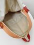 Colorblock Letter Graphic Functional Backpack
