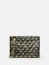 Sequins Decor Two Tone Clutch Bag