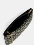 Sequins Decor Two Tone Clutch Bag