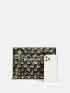 Sequins Decor Two Tone Clutch Bag