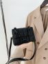 Mini Geo Embossed Flap Square Bag