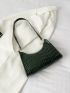 Croc Embossed Baguette Bag