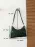 Croc Embossed Baguette Bag