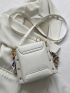 Mini Chain & Twilly Scarf Decor Flap Square Bag