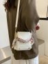 Mini Chain & Twilly Scarf Decor Flap Square Bag