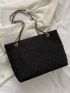 Checkered Textured Chain Square Bag