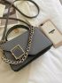 Mini Metal & Chain Decor Flap Square Bag