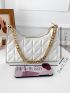 X Iman Troye Quilted Pattern Chain Baguette Bag