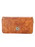 Flower Detail Zip Around Long Wallet