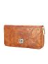 Flower Detail Zip Around Long Wallet