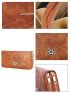 Flower Detail Zip Around Long Wallet