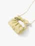 Mini Bow Decor Chain Ruched Bag