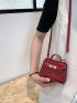 Mini Crocodile Embossed Flap Square Bag