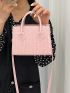Crocodile Embossed Square Bag