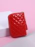 Argyle Quilted Tassel Decor Zipper Around Card Holder