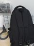 Letter Label Detail Release Buckle Decor Functional Backpack
