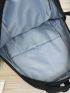 Letter Label Detail Release Buckle Decor Functional Backpack