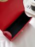 Mini Neon Red Quilted Twist Lock Flap Chain Square Bag