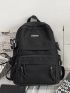 Minimalist Buckle Decor Functional Backpack