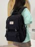 Minimalist Letter Patch Pocket Front Backpack