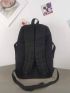 Minimalist Letter Patch Pocket Front Backpack