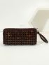 Flower & Bead Decor Long Wallet