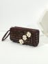 Flower & Bead Decor Long Wallet