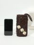 Flower & Bead Decor Long Wallet