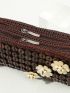 Flower & Bead Decor Long Wallet