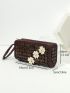 Flower & Bead Decor Long Wallet